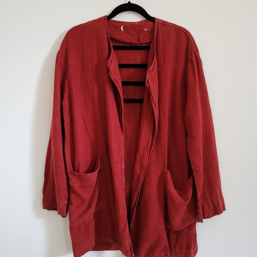 Raspberry Linen Cardian/Robe - Picture 2 of 4